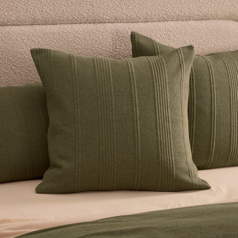 Ribbed Jersey Olive Pillowcases
