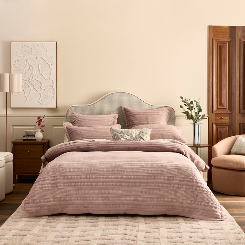 Brooks Misty Rose Velvet Quilted Pillowcases