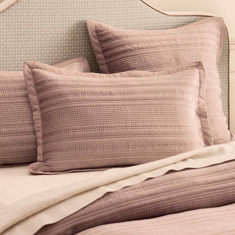 Brooks Misty Rose Velvet Quilted Pillowcases