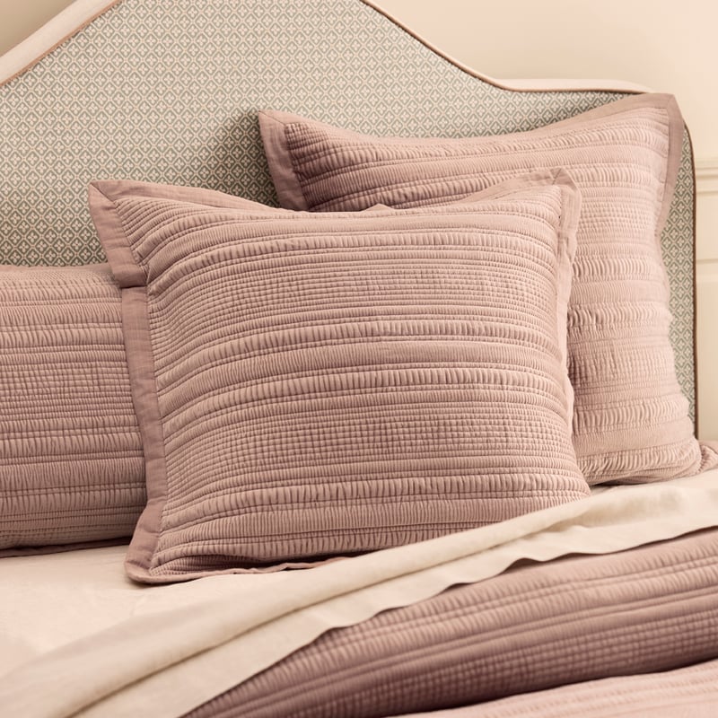 Brooks Misty Rose Velvet Quilted Pillowcases