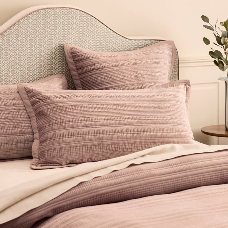 Brooks Misty Rose Velvet Quilted Pillowcases