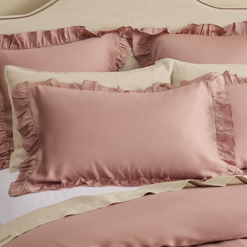 Lyocell Deep Rose Ruffle Quilt Cover Set + Separates
