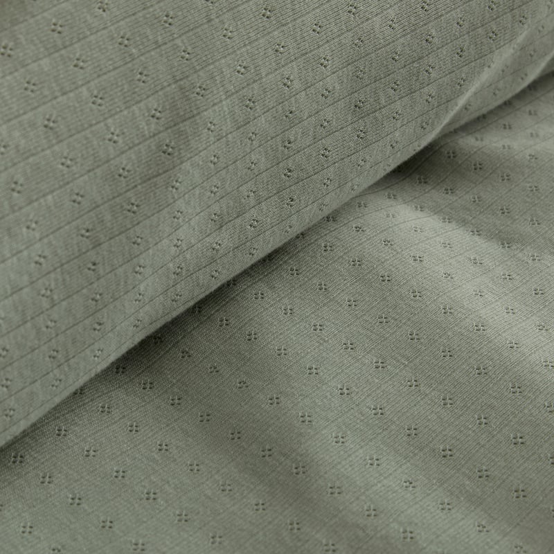Jersey Pointelle Green Quilt Cover Set + Separates