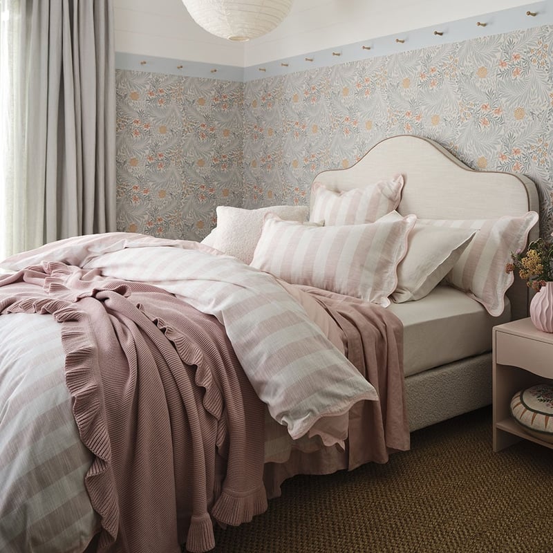 Frankie Scallop Pink Quilt Cover Set + Separates