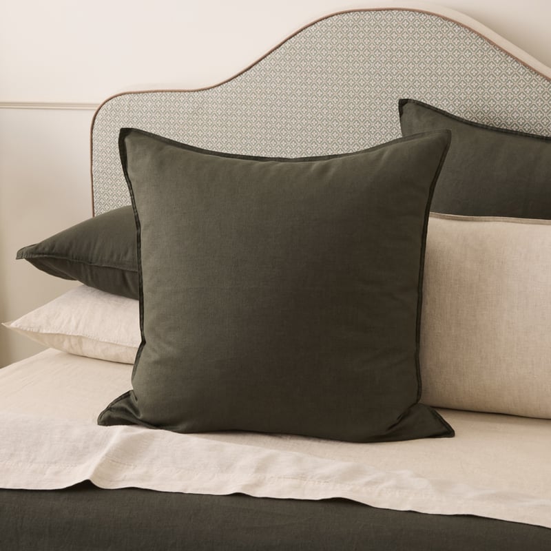 Vintage Washed Linen Thyme Pillowcases