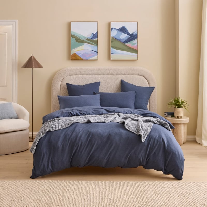 Ultra Soft Jersey Navy Marle Pillowcases