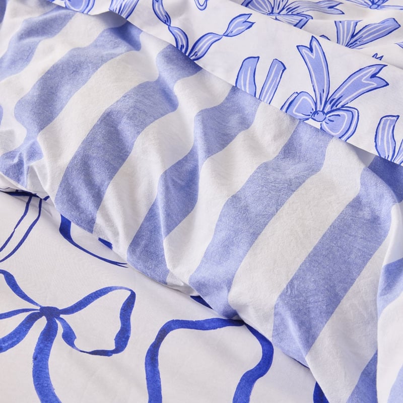 Sweet Dreams Blue Bows Blue Quilt Cover Set + Separates