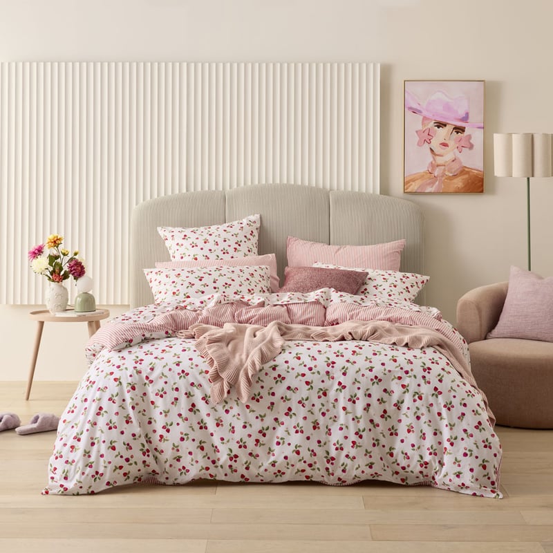 Sweet Dreams Strawberries Red Quilt Cover Set + Separates