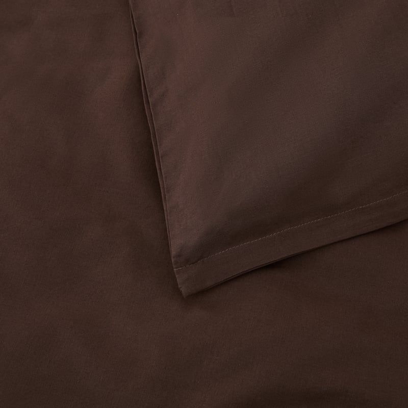 Relaxed Linen Look Chocolate Quilt Cover Set