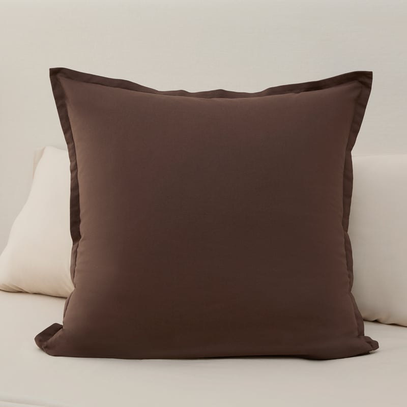 Relaxed Linen Look Chocolate Quilt Cover Set