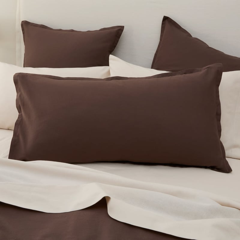 Relaxed Linen Look Chocolate Quilt Cover Set