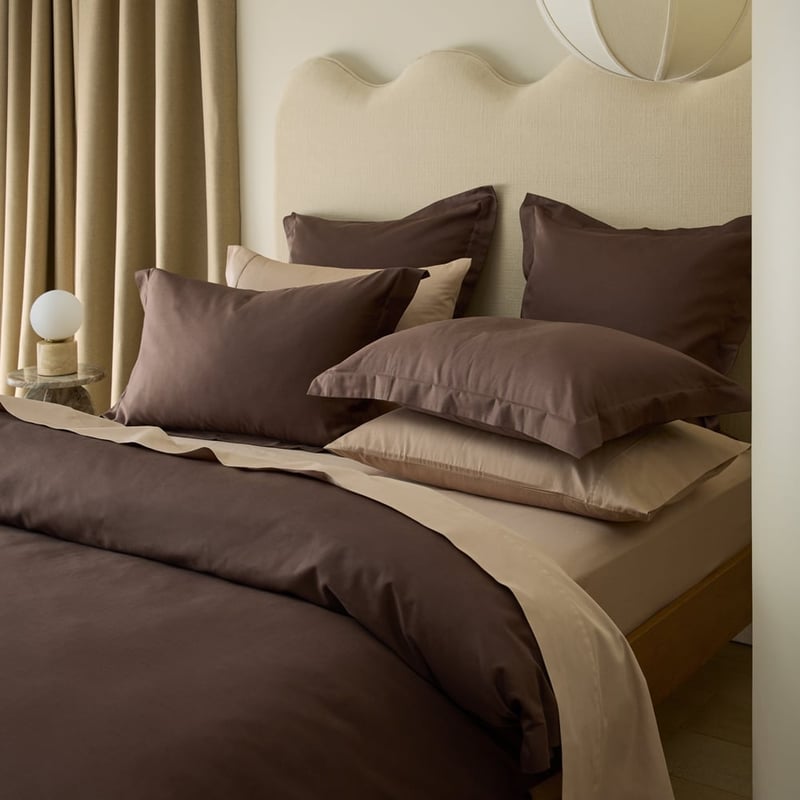 600TC Bamboo Cotton Chocolate Quilt Cover Separates