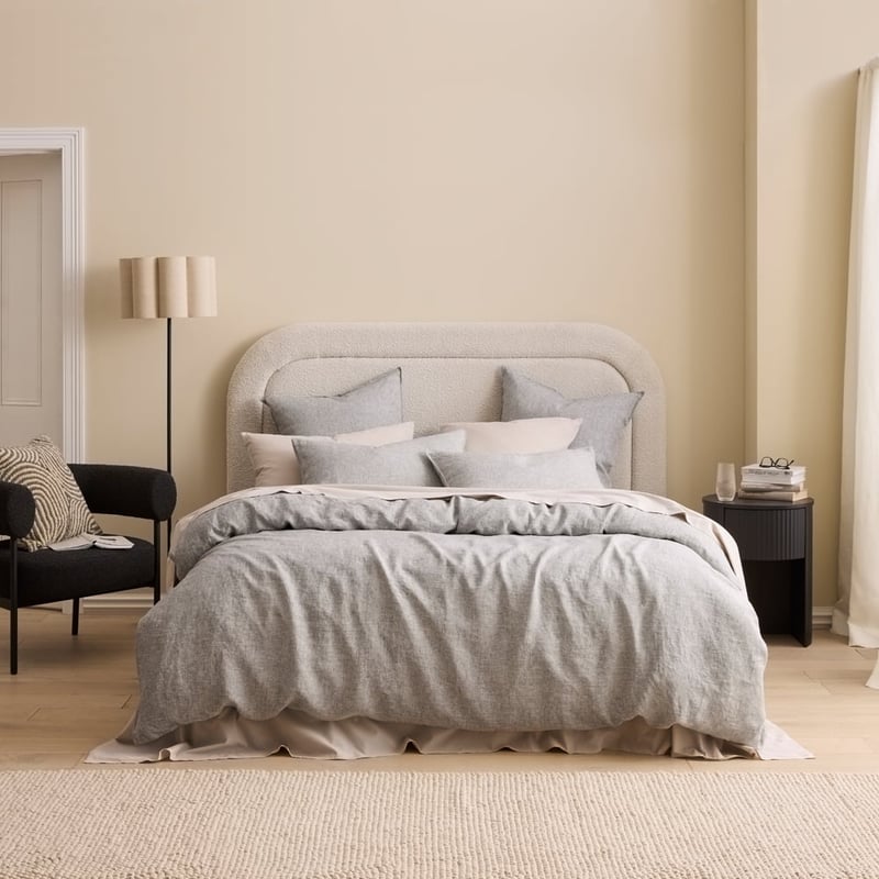 Vintage Washed Linen Salt & Pepper Quilt Cover Separates