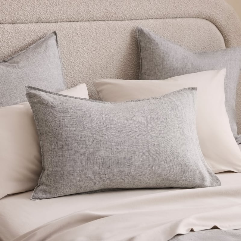 Vintage Washed Linen Salt & Pepper Quilt Cover Separates