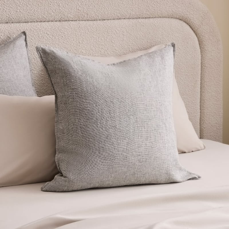 Vintage Washed Linen Salt & Pepper Quilt Cover Separates