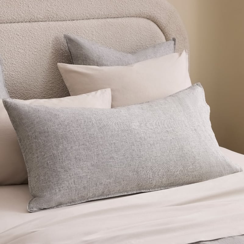 Vintage Washed Linen Salt & Pepper Quilt Cover Separates