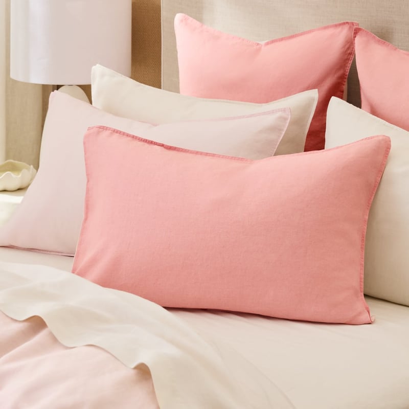 Vintage Washed Linen Blush & Sweetpea Duo Quilt Cover Separates