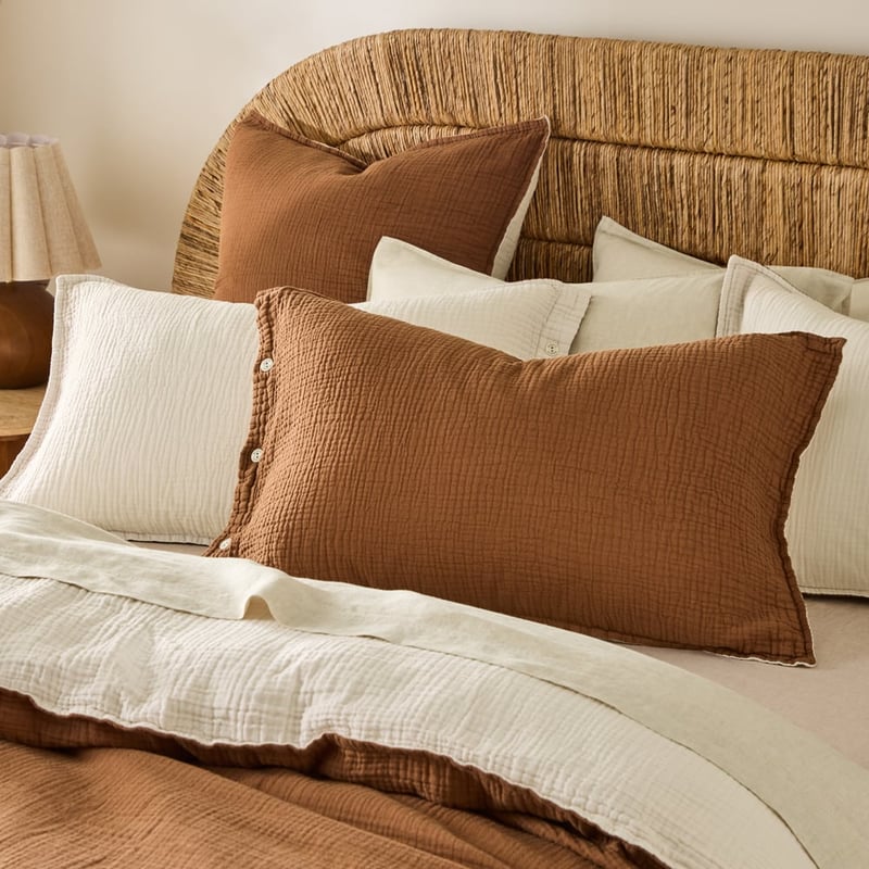 European Collection Reversible Muslin Warm Quilt Cover Separates