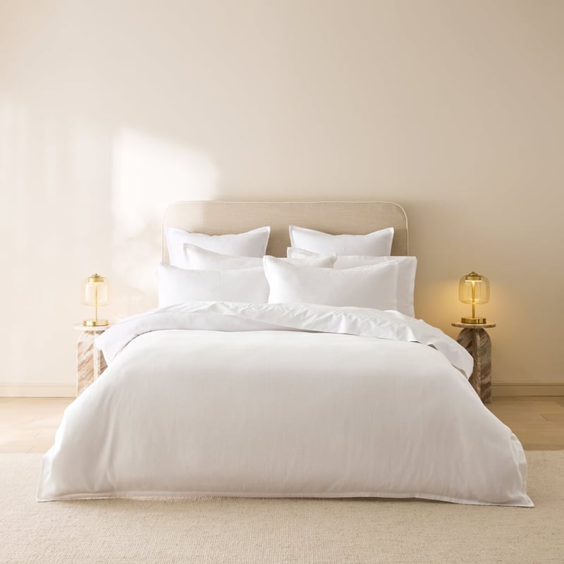 Tuxedo Grosgrain White Quilt Cover Set + Separates