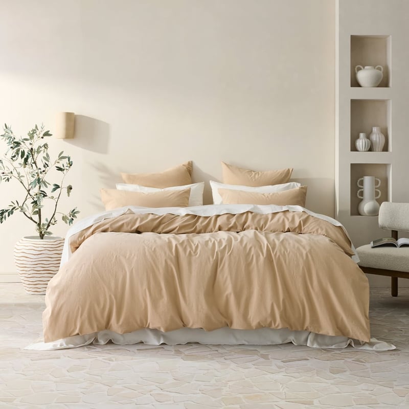 Stonewashed Cotton Sesame Quilt Cover Separates