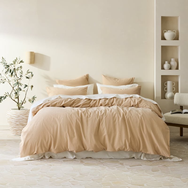 Stonewashed Cotton Sesame Quilt Cover Separates