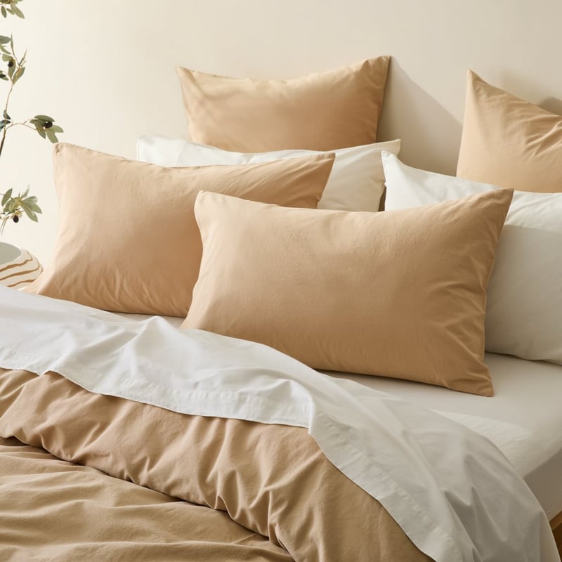 Stonewashed Cotton Sesame Quilt Cover Separates