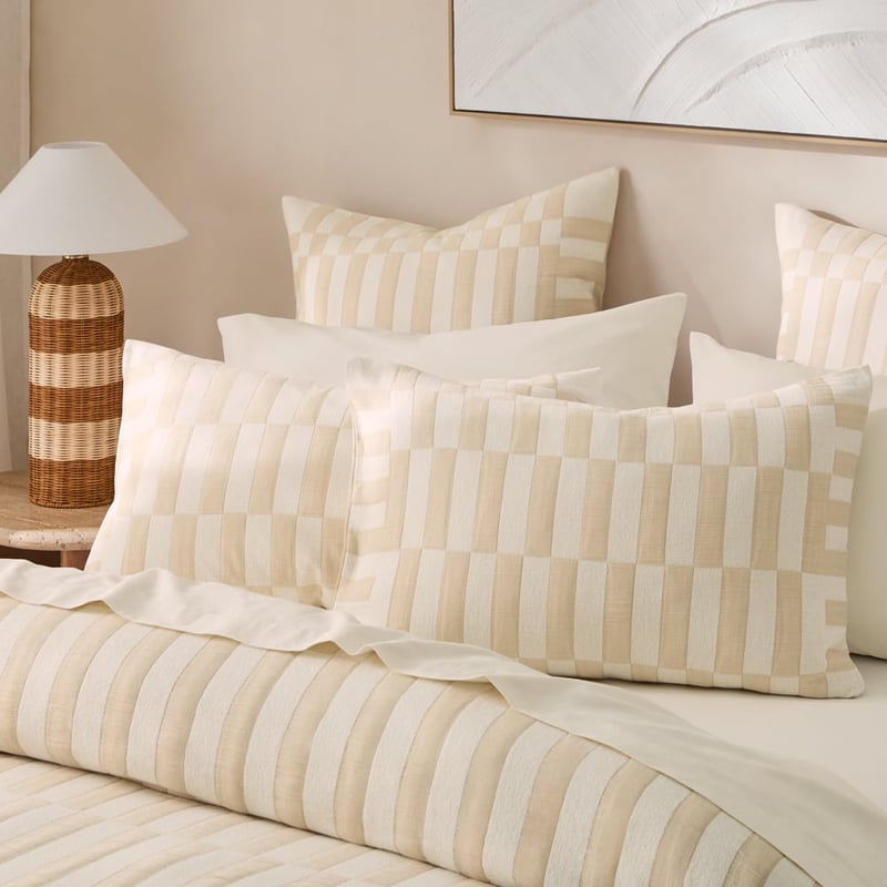 Benson Jacquard Natural Quilt Cover Set & Separates