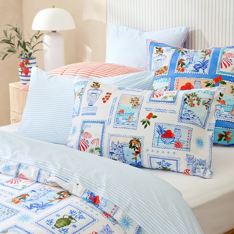Amalfi Blue Quilt Cover Set + Separates