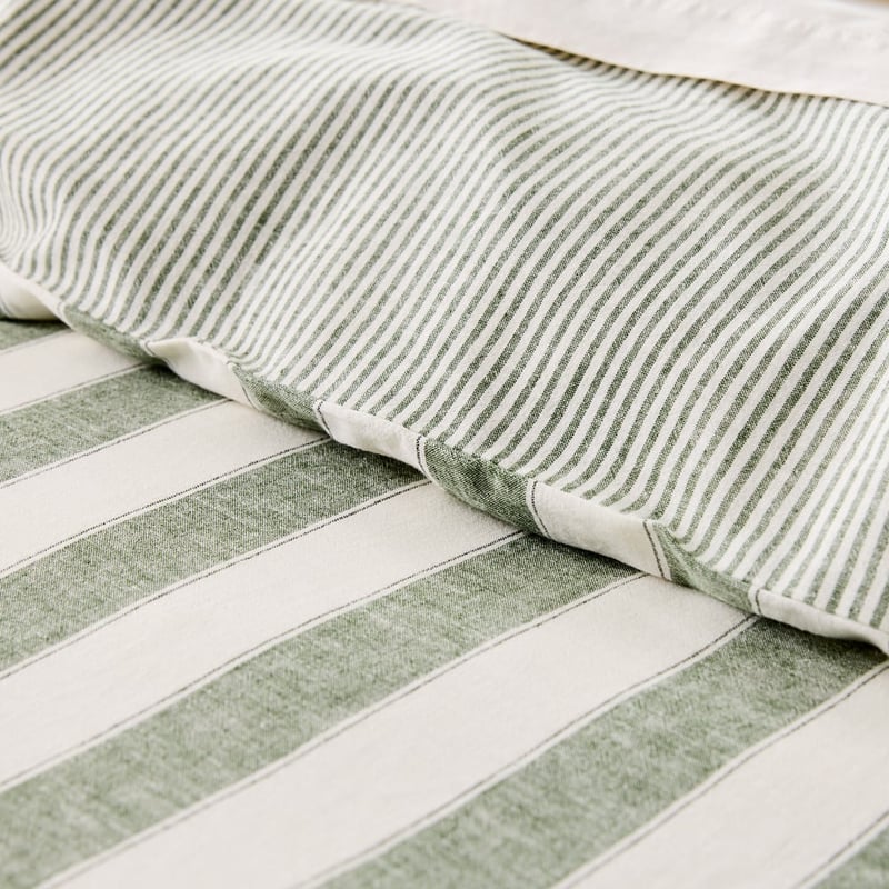 Linen Cotton Thyme Stripe Quilt Cover Set + Separates