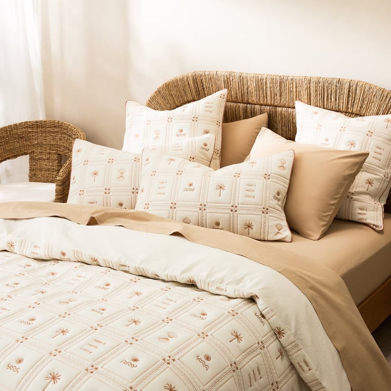 Solana Natural Quilted Quilt Cover Separates