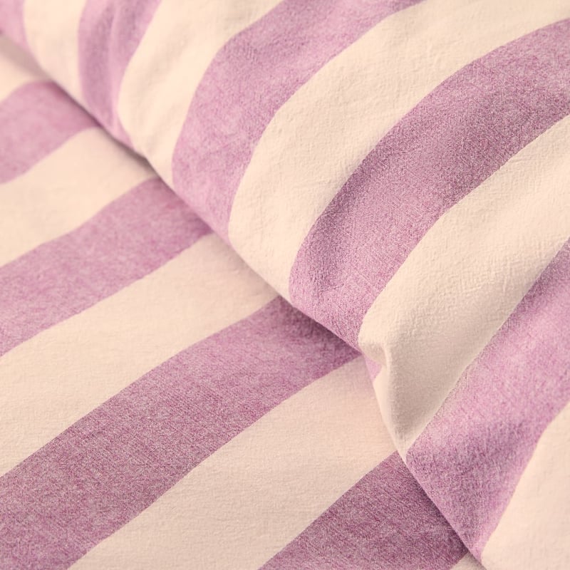 Stonewashed Cotton Berry Block Stripe Pillowcases