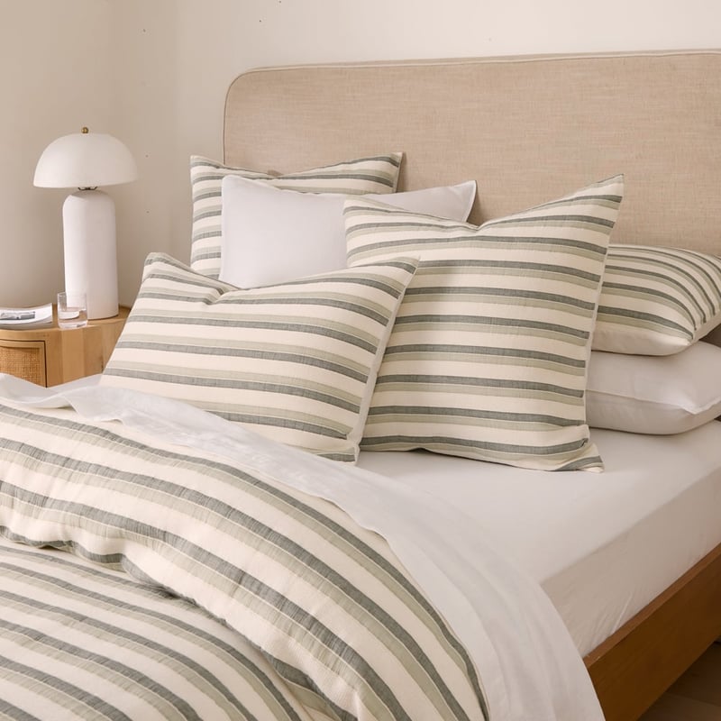 Stevie Jacquard Green Quilt Cover Set + Separates