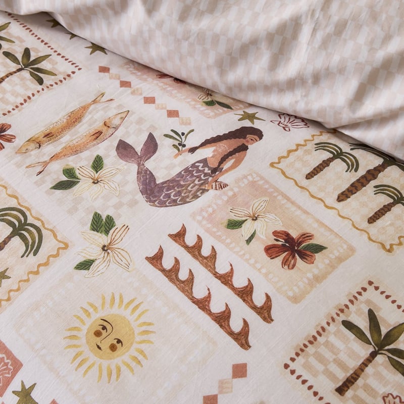 Island Paradise Natural Quilt Cover Set & Separates