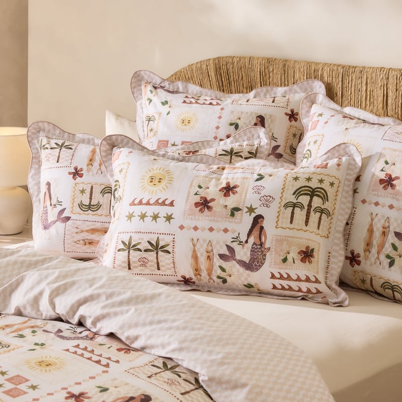 Island Paradise Natural Quilt Cover Set & Separates