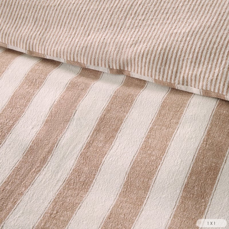 Linen Cotton Pecan Stripe Pillowcase
