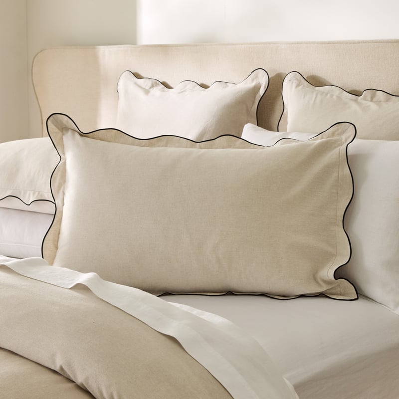 Hallie Scallop Natural & Black Quilt Cover Set + Separates