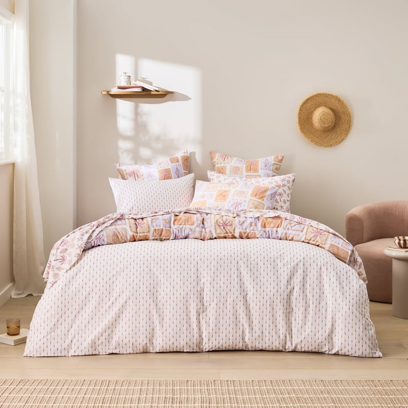 Sweet Dreams Beach Vibes Peach Quilt Cover Set + Separates