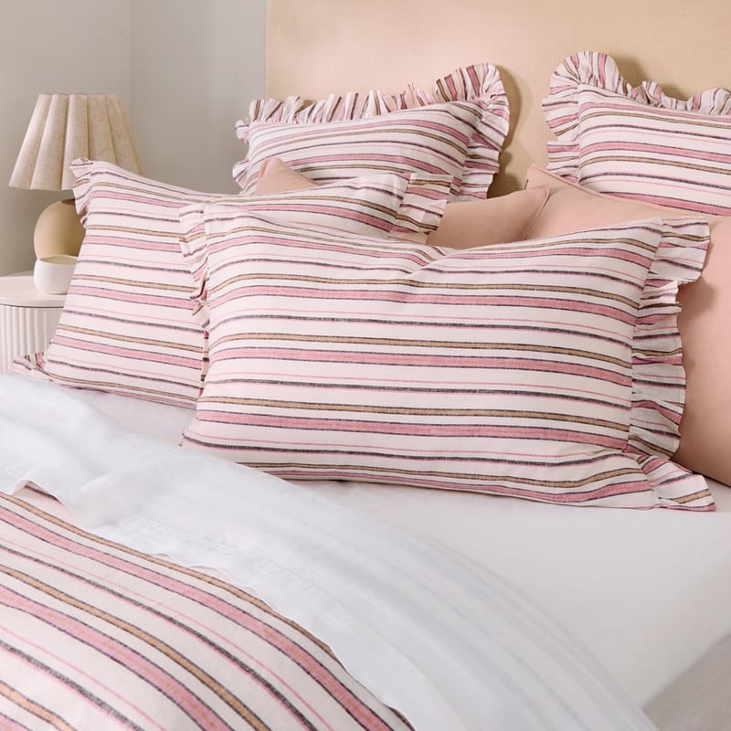 Linen Cotton Harlow Stripe Ruffle Quilt Cover Set + Separates