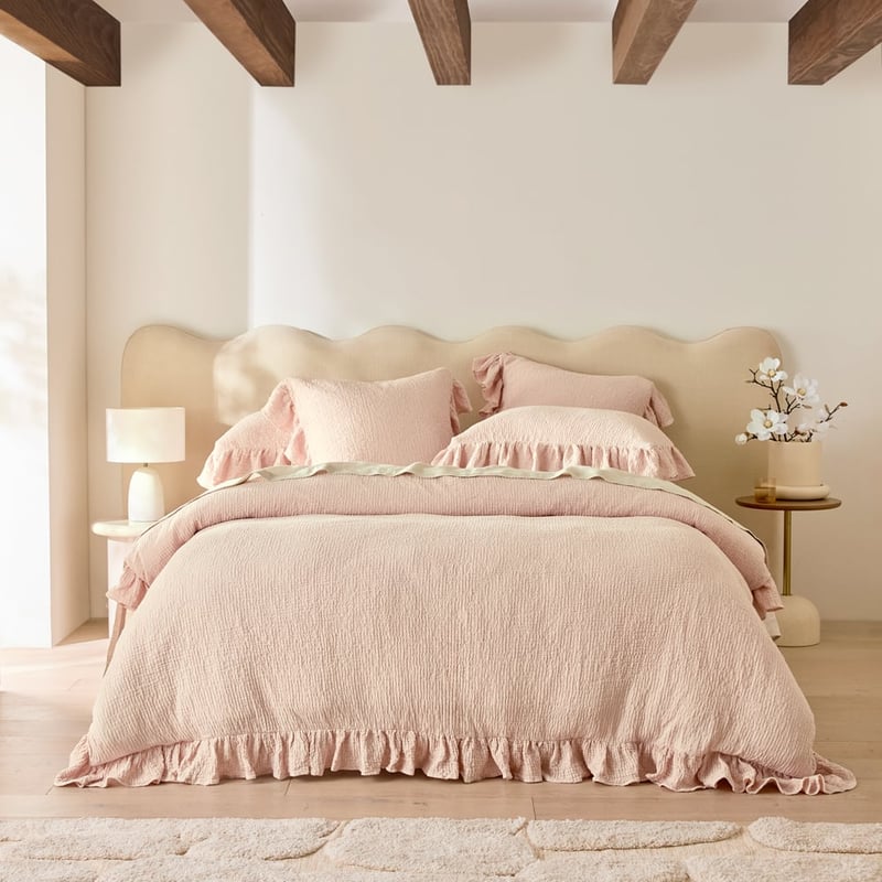 Aspen Dusty Pink Ruffle Pillowcase
