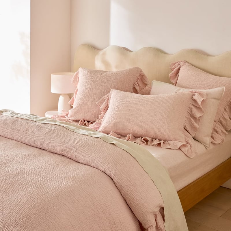 Aspen Dusty Pink Ruffle Quilt Cover Set + Separates