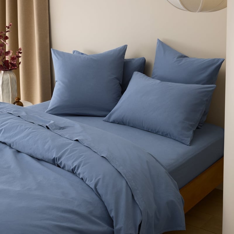 Stonewashed Cotton Bluestone Quilt Cover Separates