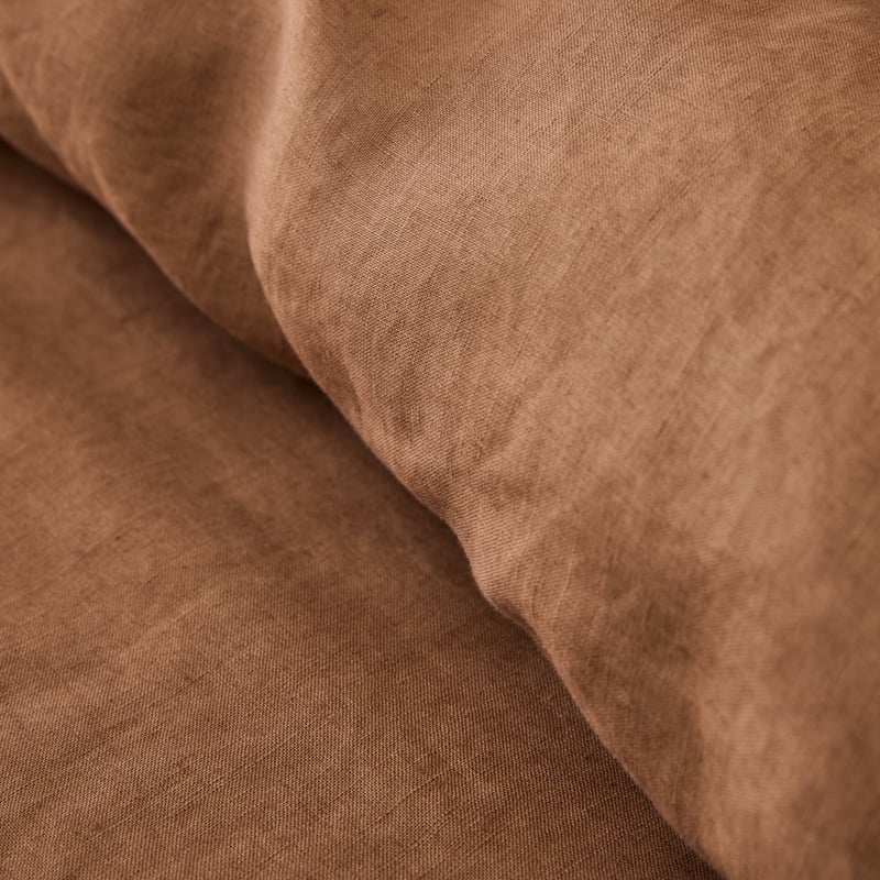 Vintage Washed Linen Mocha Bedcover