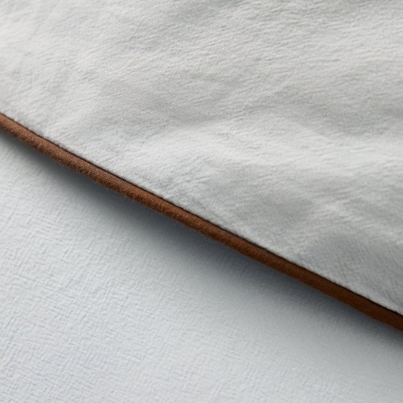 Stonewashed Cotton Coast & Chocolate Piped Pillowcases