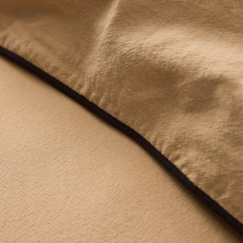 Stonewashed Cotton Sesame & Black Piped Quilt Cover Separates
