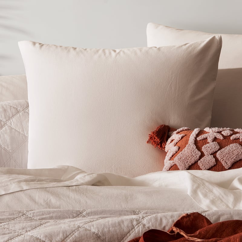 Stonewashed Cotton Silver Pillowcase