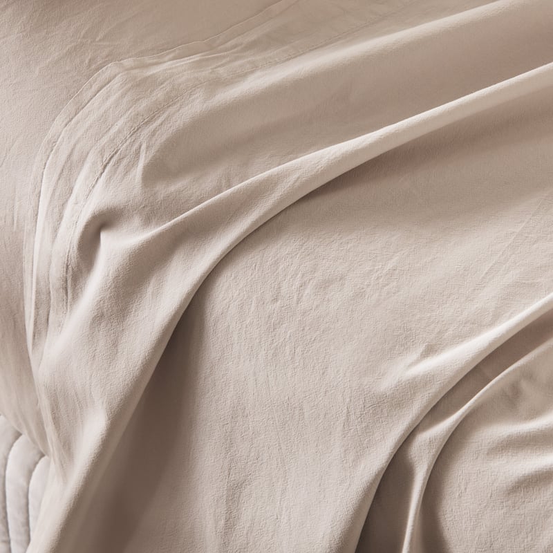 Stonewashed Cotton Silver Sheet Set