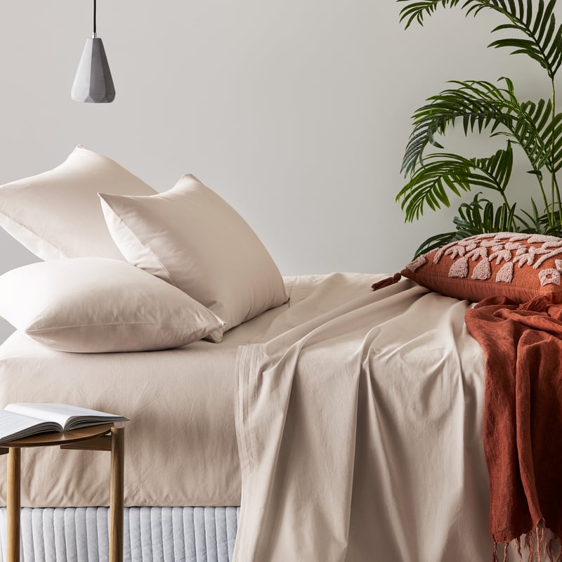 Stonewashed Cotton Silver Sheet Set