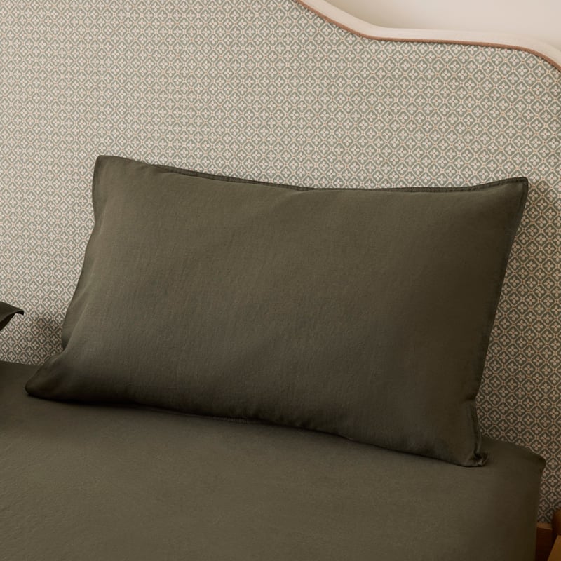 Vintage Washed Linen Thyme Sheet Set