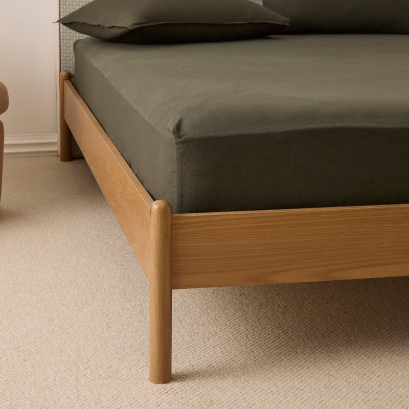 Vintage Washed Linen Thyme Sheet Set