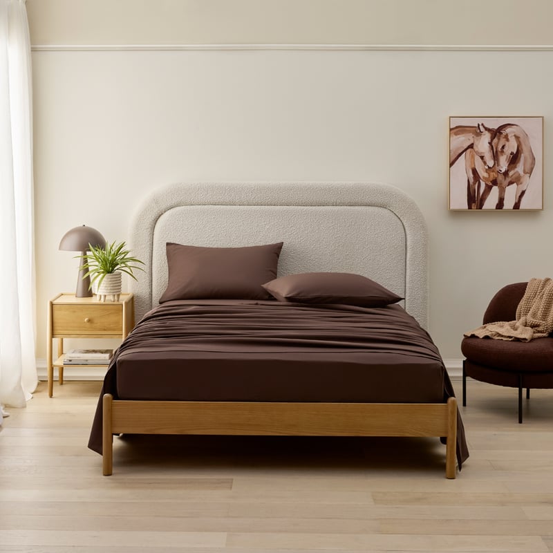 Relaxed Linen Look Chocolate Sheet Set